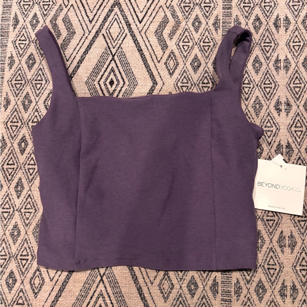 Beyond Yoga Purple Fitted Sleeveless Crop Top